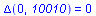 Delta(0, `10010`) = 0